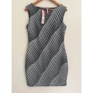 Chic Monochrome Patterned Mini Dress